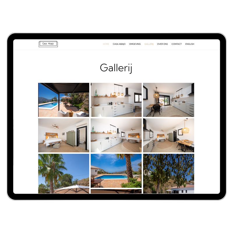 Ontwerp en realisatie website Casa Abajo, Competa, Zuid-Spanje