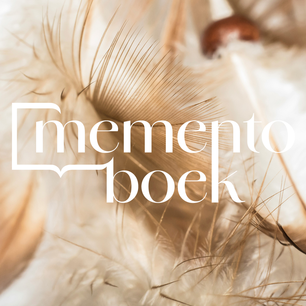 Mementoboek-03 Brand Identity voor Mementoboek, een persoonlijk herinneringsboek na het verlies van een dierbare.