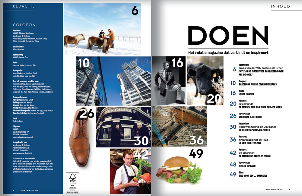 VODGMagazine-14 Concept, ontwerp en vormgeving voor DOEN Magazine voor Van Omme De Groot Projectontwikkelaars, Rotterdam