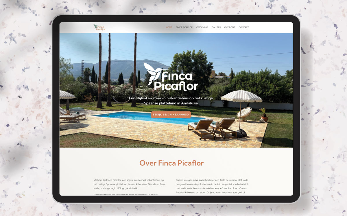 Ontwerp en realisatie website Casa Abajo, Competa, Zuid-Spanje