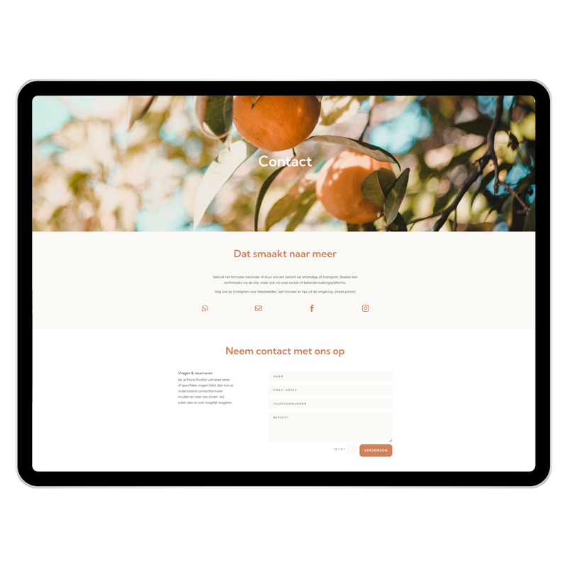 Ontwerp en realisatie website Casa Abajo, Competa, Zuid-Spanje